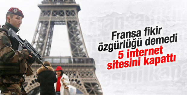 Fransa beş siteyi mahkeme kararı olmaksızın kapattı