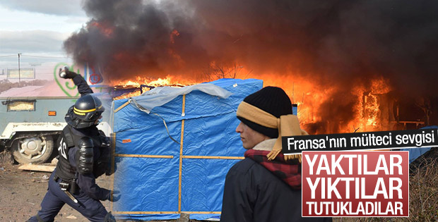 Fransız polisi mülteci kampını yaktı