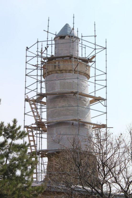 Ulu Cami'nin minaresi restore ediliyor