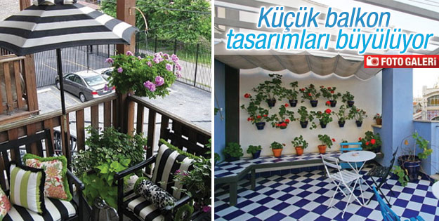 Küçük balkonlar dekorasyonuyla büyülüyor
