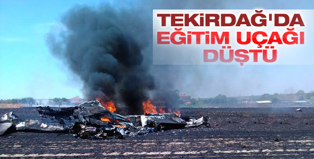 Tekirdağ'da eğitim uçağı düştü