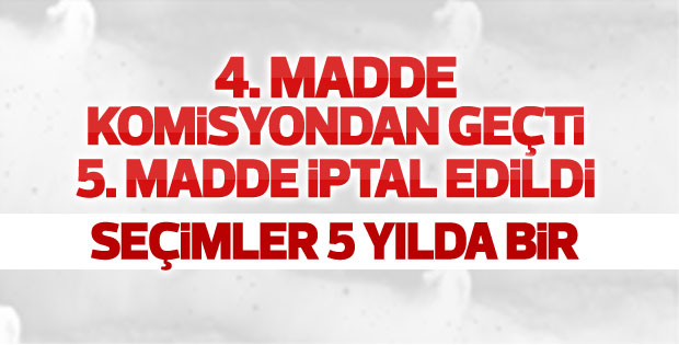 Anayasa teklifinin 4. maddesi komisyonda kabul edildi
