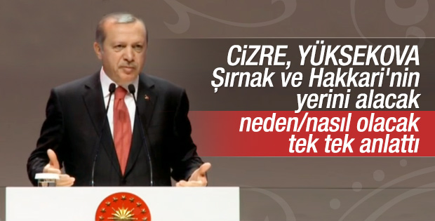 Erdoğan Yüksekova ve Cizre'nin il olacağını duyurdu