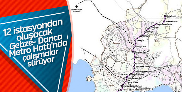 Gebze- Darıca Metro Hattı'nda çalışmalar başladı