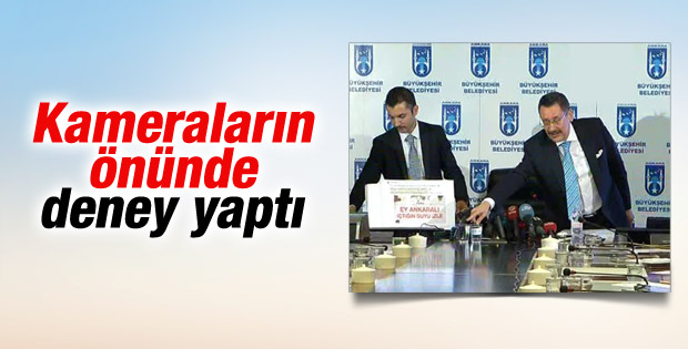 Melih Gökçek canlı yayında su testi yaptı İZLE