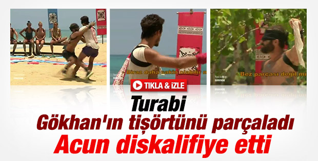 Turabi Gökhan'ın tişörtünü parçaladı - Tıkla İzle