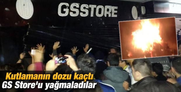 Fenerbahçeli taraftarlar Galatasaray Store'u yağmaladı