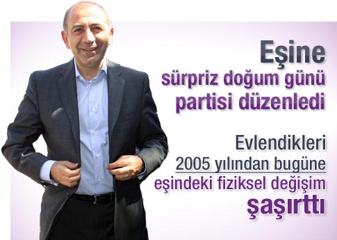Gürsel Tekin'den eşine doğum günü sürprizi