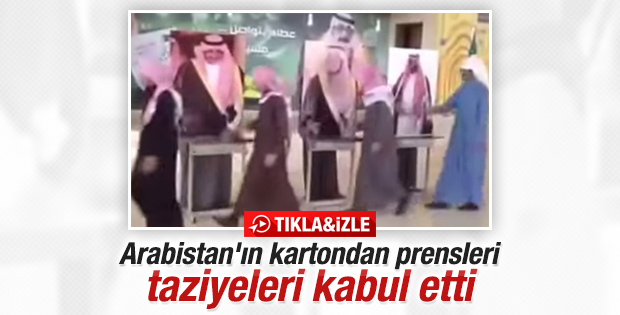 Kral Abdullah'ın taziye töreninde maketli karşılama