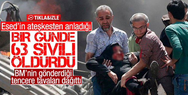 Suriye'de ateşkesin en kanlı günü: 63 ölü