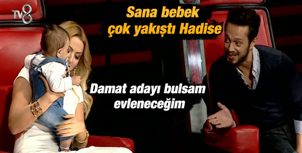 O Ses Çocuklar'da Hadise'nin bebek sevgisi