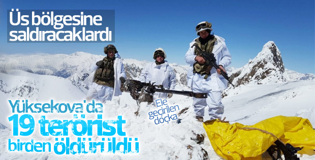 Hakkari'de düzenlenen operasyonda 19 terörist öldürüldü
