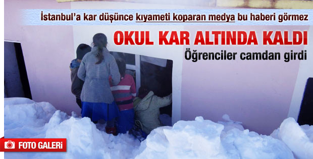 Hakkari'de öğrenciler sınıflarına camdan giriyor