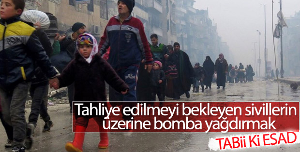 Esad ordusu sivillerin toplandığı yere misket bombası attı