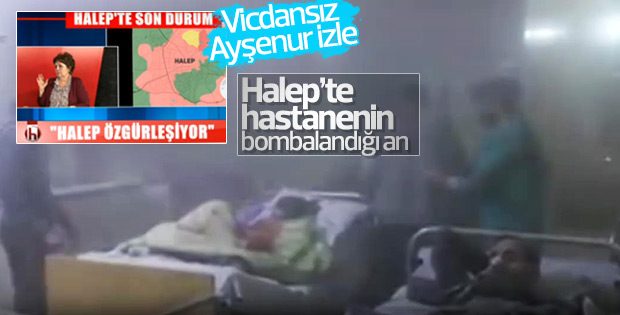 Halep'te vurulan hastanenin görüntüleri yayınlandı