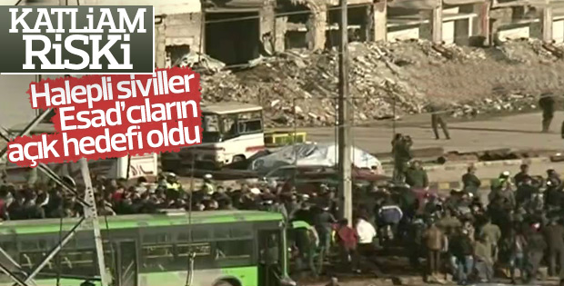 Halep'ten tahliye operasyonunda gerginlik