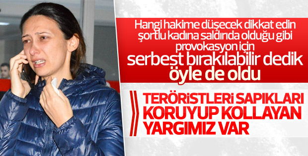 Hamile kadını darp eden saldırgan serbest