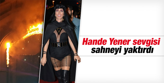 Hande Yener konserinde yangın