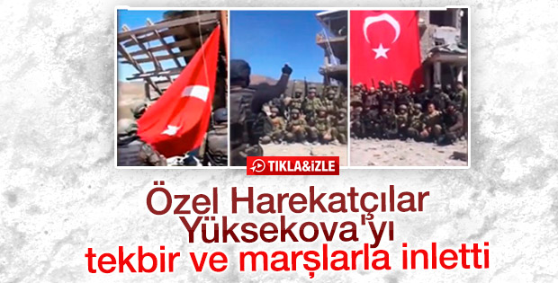 Özel Harekat Yüksekova'da marş okuyup tekbir getirdi