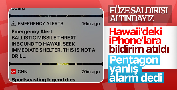 Hawaii'de yanlış füze alarmı