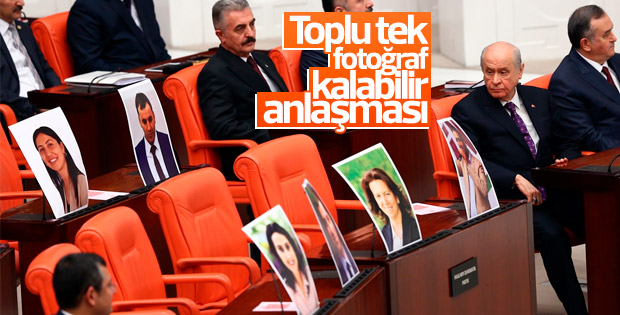 Meclis'teki tutuklu HDP'lilerin fotoğrafları kaldırıldı