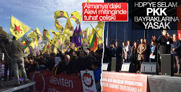 Almanya'daki Alevi mitinginde Öcalan posteri gerginliği