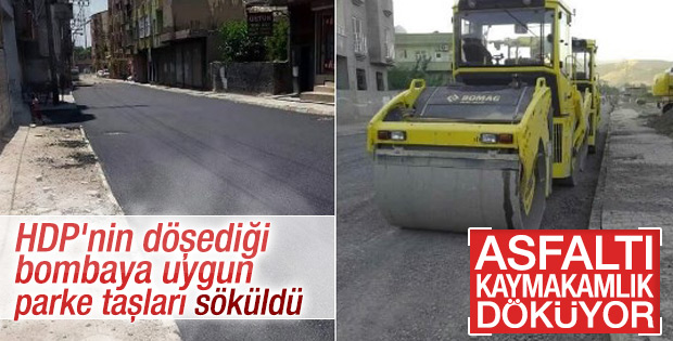 Cizre ve Silopi'de asfalt çalışması