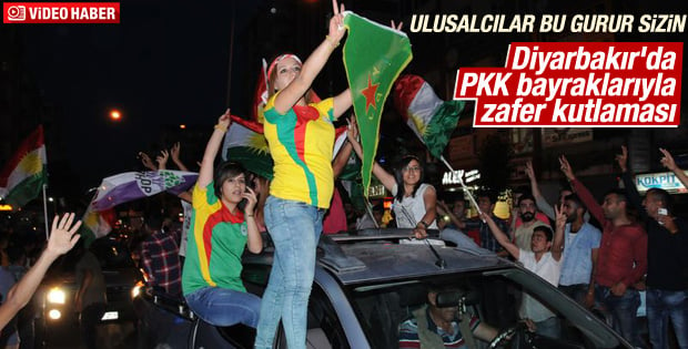 Diyarbakır'da PKK bayraklı HDP sevinci