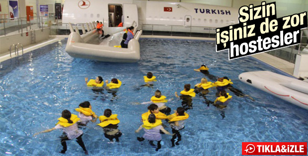 THY hosteslerinin zorlu eğitimi İZLE