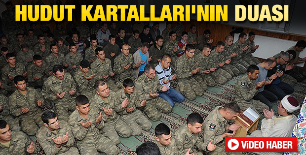 Hudut Kartalları komutanlarla bayram namazı kıldı - izle