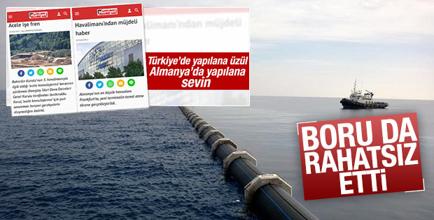 Hürriyet KKTC'ye döşenen borudan hoşlanmadı