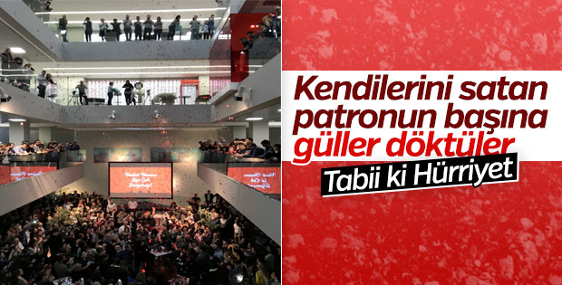 Hürriyet çalışanları patronlarına veda etti