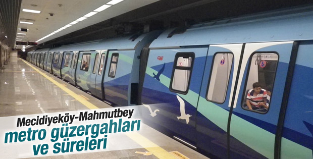 Mecidiyeköy-Mahmutbey metro güzergahları ve süreleri