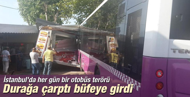 Kabataş'ta otobüs durağa daldı İZLE