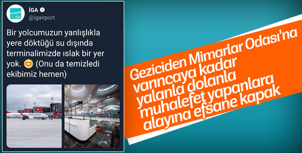 'İstanbul Havalimanı'nı su bastı' diyenlere esprili cevap
