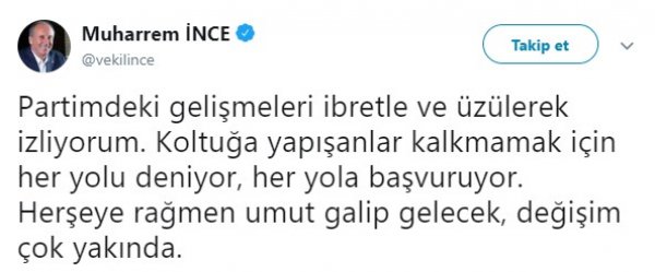 CHP'deki kavga Özkan-İnce tarafına taşındı