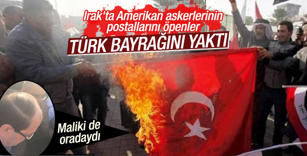 Irak'ta Türk bayrağı yakıldı