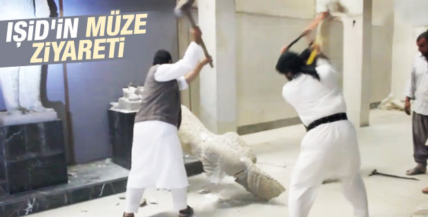 IŞİD Musul'daki bir müzede heykelleri yıktı