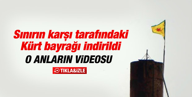 IŞİD Kobani'de Kürt bayrağını indirdi İZLE