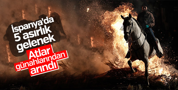 İspanya'da 5 asırlık gelenek: Atlar günahlarından arındı