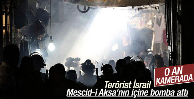 İsrail askerleri Mescid-i Aksa'ya yine saldırdı