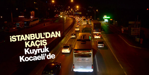 İstanbul'dan kaçış trafiği Kocaeli'ye dayandı