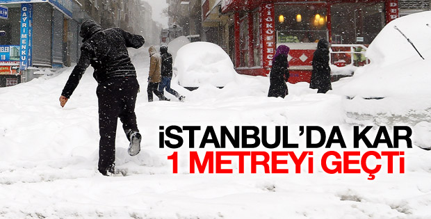 İstanbul'da kar kalınlığı 1 metreyi geçti