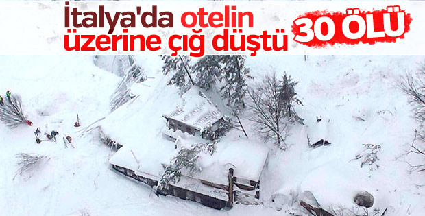 İtalya'da bir otel çığ altında kaldı