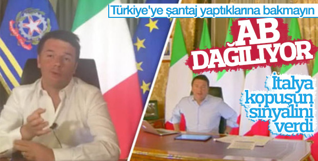 İtalya Başbakanı Renzi AB bayrağını indirtti