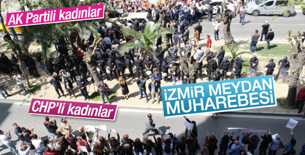 AK Partili ve CHP'li kadınlardan karşılıklı protesto