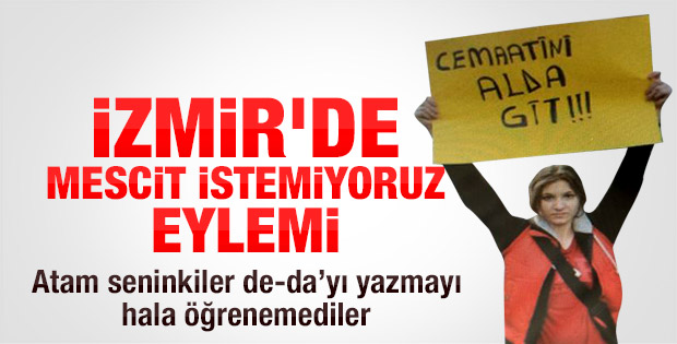 İzmir’de okullara mescit istemeyen veliler eylem yaptı