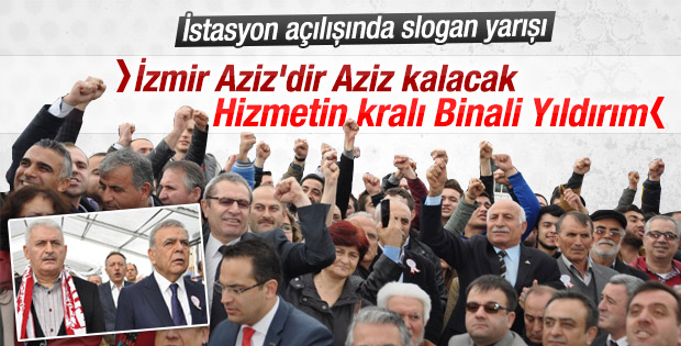 İzmir'de CHP-AK Parti taraftarlarının slogan kavgası