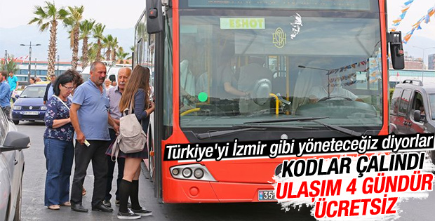 İzmir'de toplu ulaşım 4 günden beri ücretsiz