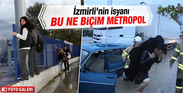 İzmir'de sağanak yağış etkili oldu İZLE